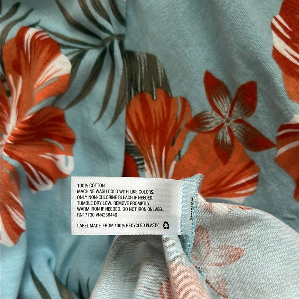 Floral Print T-Shirt in Blue and Orange - Picture 2 of 2